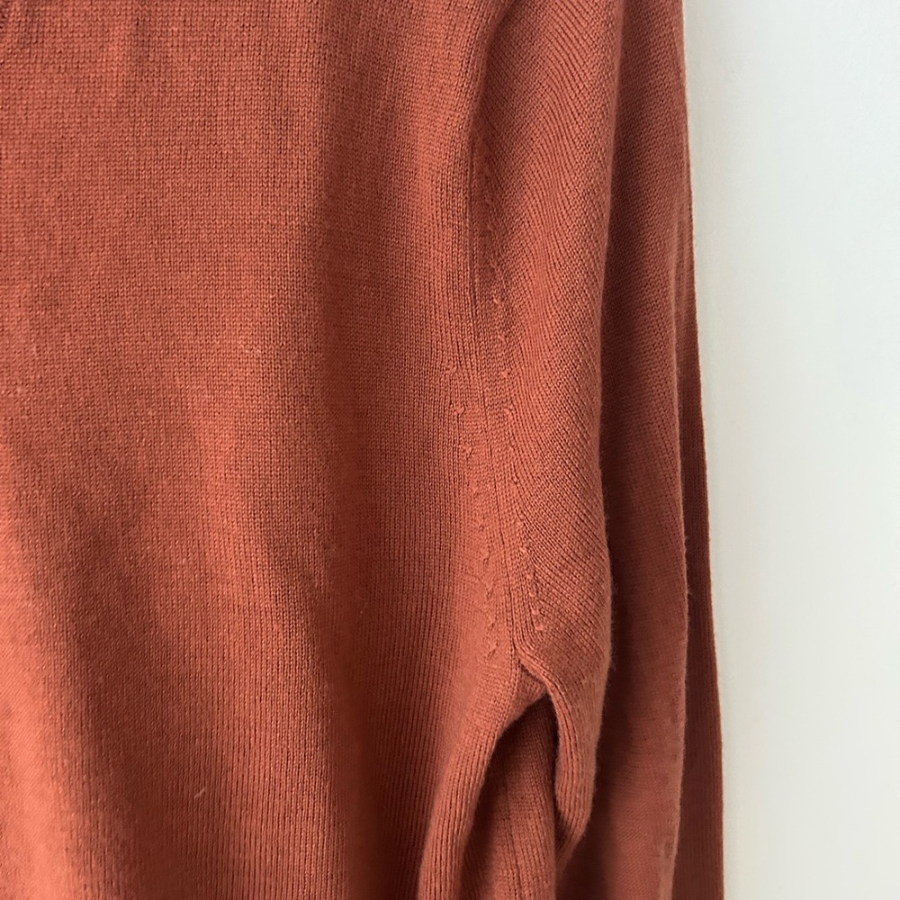 Jcrew merino wool burnt orange v neck sweater - Picture 8 of 10